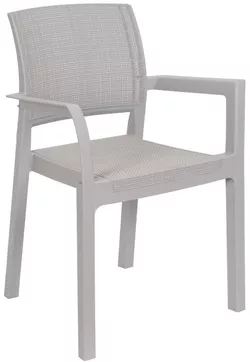 ALBA plastové křeslo, šedá