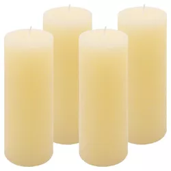 Sada rustikálních svíček, 20 cm, Ø 7,5 cm, krémová, 4 ks