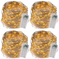 Sada 4 kusů světelných drátů 40 LED, teplá bílá