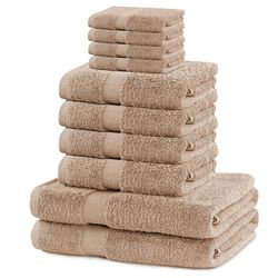 DecoKing Sada ručníků a osušek Marina béžová, 4 ks 30 x 50 cm, 4 ks 50 x 100 cm, 2 ks 70 x 140 cm
