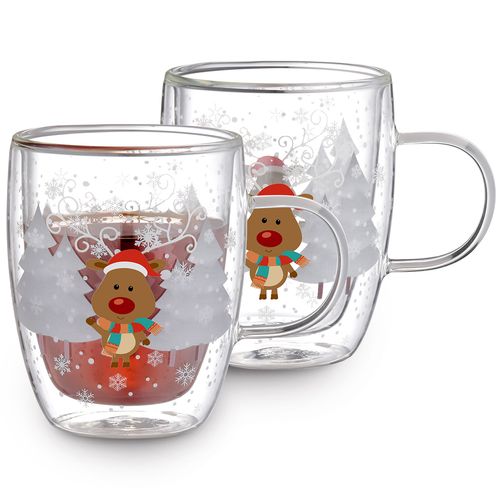 4Home Termo sklenice Mug Reindeer Hot&Cool 270ml, 2 ks