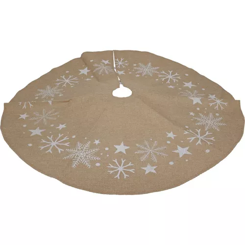 Textilní obal na stojan vánočního stromečku Jute Snowflake, pr. 90 cm