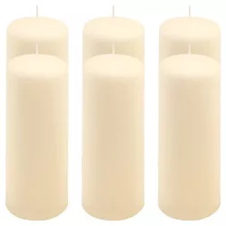 Sada sloupových svíček, 20 cm, Ø 7,5 cm, krémová, 6 ks